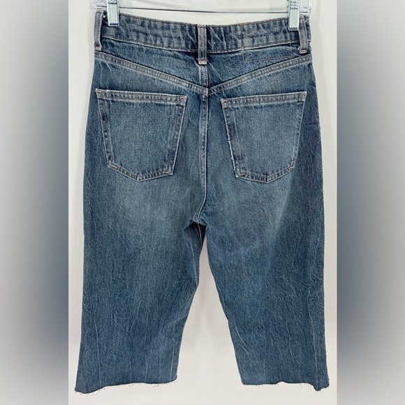 Zara Barrel Wide Leg Denim Cropped Jeans - Picture 4 of 10